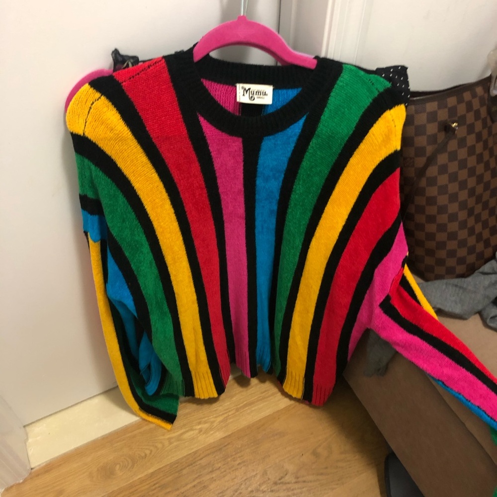 Show Me Your Mumu Knit Rainbow Sweater